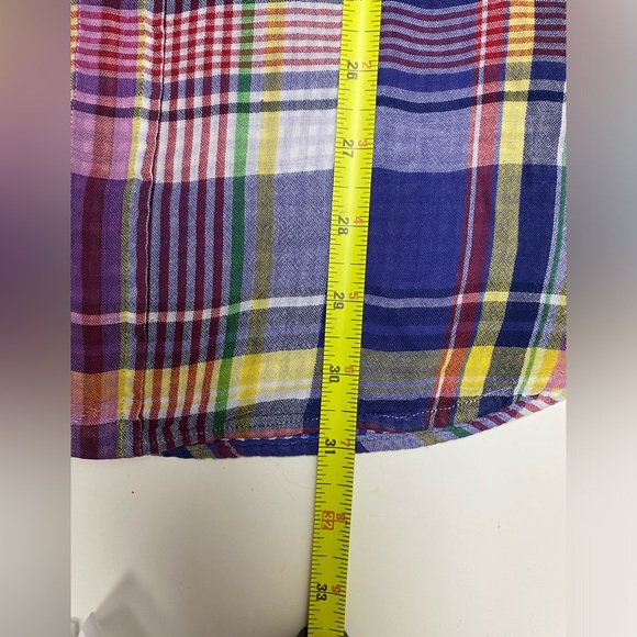 Polo Ralph Lauren Plaid Linen Colorful Mens button Long Sleeve Shirt Large - Picture 16 of 16